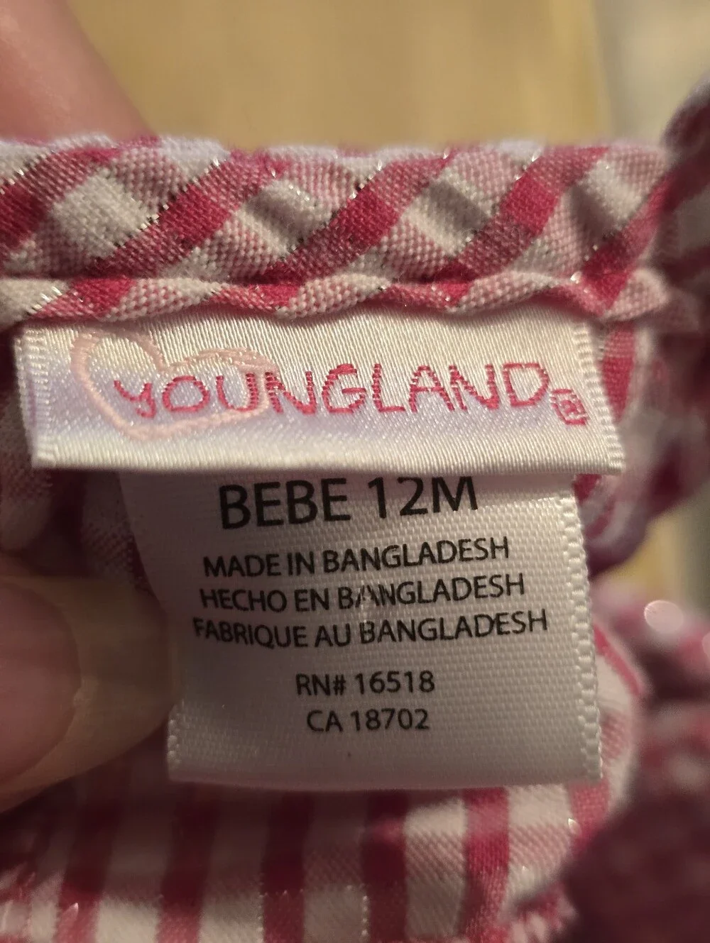 Vintage Youngland 12M Red Gingham Rainbow 80s Inspired Upcycle Dress